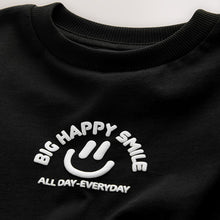 Load image into Gallery viewer, Black Smile Short Sleeve Small Graphic T-Shirt (3mths-6yrs)