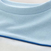Load image into Gallery viewer, Blue/White/Navy Short Sleeve Colourblock T-Shirt (3mths-7yrs) (3mths-6yrs)