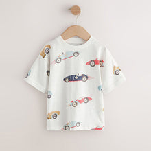 Load image into Gallery viewer, White Watercolour Car Short Sleeve All-Over Print T-Shirt (3mths-6yrs)
