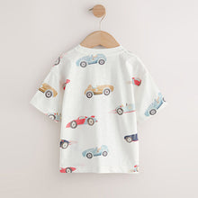 Load image into Gallery viewer, White Watercolour Car Short Sleeve All-Over Print T-Shirt (3mths-6yrs)