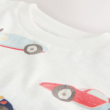 Load image into Gallery viewer, White Watercolour Car Short Sleeve All-Over Print T-Shirt (3mths-6yrs)