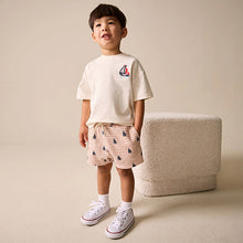 Load image into Gallery viewer, White Boat Embroidery Short Sleeve T-Shirt and Shorts Set (3mths-4yrs)