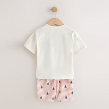Load image into Gallery viewer, White Boat Embroidery Short Sleeve T-Shirt and Shorts Set (3mths-4yrs)