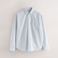 Load image into Gallery viewer, Blue Stripe Seersucker Long Sleeve Shirt