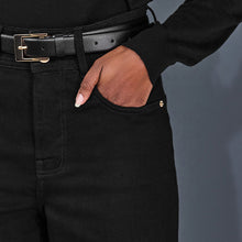 Load image into Gallery viewer, Black High Rise Stretch Wide Leg Jeans