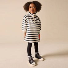 Load image into Gallery viewer, Monochrome Quarter Zip Sweat Dress (3mths-6yrs)