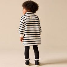 Load image into Gallery viewer, Monochrome Quarter Zip Sweat Dress (3mths-6yrs)