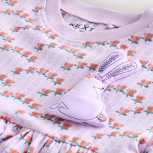 Load image into Gallery viewer, Lilac Bunny Jersey Dress (3mths-6yrs)
