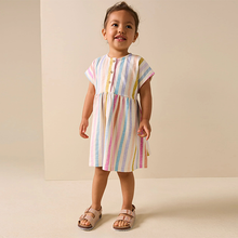 Load image into Gallery viewer, Rainbow Stripe Jersey Dress (3mths-6yrs)