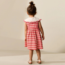 Load image into Gallery viewer, Red Check Collared Summer Dress (9mths-6yrs)