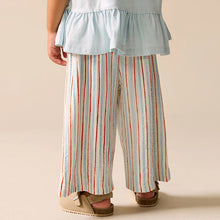 Load image into Gallery viewer, Ecru Red & Blue Stripe Wide Leg Trousers (3mths-6yrs)