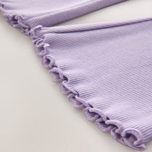 Load image into Gallery viewer, Lilac Purple Rib Flare Leggings (3mths-6yrs)