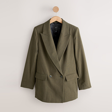 Load image into Gallery viewer, Khaki Green Relaxed Crosshatch Blazer