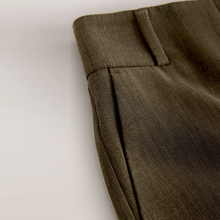 Load image into Gallery viewer, Khaki Green Crosshatch Elastic Waist Wide Leg Trousers