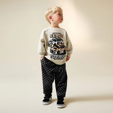 Load image into Gallery viewer, Ecru Car Crew Neck Sweatshirt and Jogger Set (3mths-6yrs)