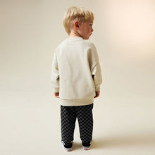 Load image into Gallery viewer, Ecru Car Crew Neck Sweatshirt and Jogger Set (3mths-6yrs)