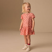 Load image into Gallery viewer, Red Heart Short Sleeve Cotton Dress (3mths-6yrs)