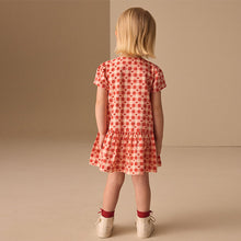 Load image into Gallery viewer, Red Heart Short Sleeve Cotton Dress (3mths-6yrs)