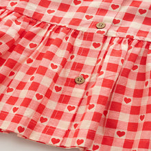Load image into Gallery viewer, Red Heart Short Sleeve Cotton Dress (3mths-6yrs)