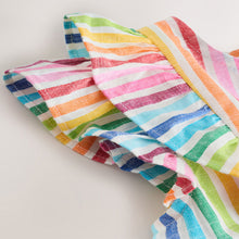 Load image into Gallery viewer, Rainbow Stripe Double Ruffle Sleeve Dress (3mths-6yrs)