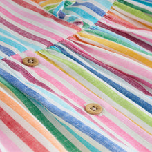 Load image into Gallery viewer, Rainbow Stripe Double Ruffle Sleeve Dress (3mths-6yrs)