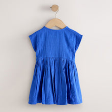 Load image into Gallery viewer, Cobalt Blue Textured Short Sleeve Dress (3mths-6yrs)