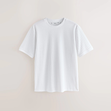 Load image into Gallery viewer, White Ecru Single N.Premium Short Sleeve Textured T-Shirt