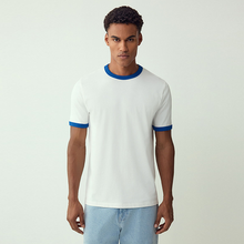 Load image into Gallery viewer, White Ecru Regular Fit Ringer T-Shirt