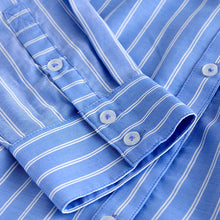 Load image into Gallery viewer, Blue/White Stripe Soft Relaxed Long Sleeve Shirt
