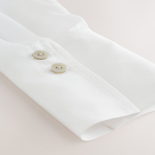 Load image into Gallery viewer, White Soft Revere Collar Long Sleeve Shirt