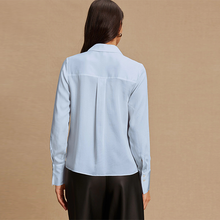 Load image into Gallery viewer, Pastel Blue Soft Revere Collar Long Sleeve Shirt