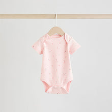 Load image into Gallery viewer, Pink 5 Pack Short Sleeve Baby Bodysuit