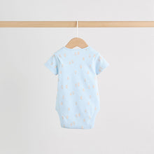 Load image into Gallery viewer, Blue 5 Pack Short Sleeve Baby Bear Bodysuit