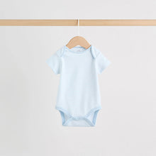 Load image into Gallery viewer, Blue 5 Pack Short Sleeve Baby Bear Bodysuit