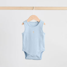 Load image into Gallery viewer, Blue 5 Pack Baby Bear Vest Bodysuits