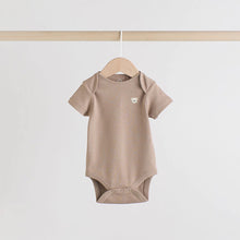 Load image into Gallery viewer, Brown Bear Short Sleeve Baby Bodysuits 5 Pack