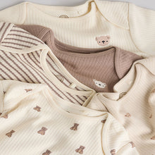 Load image into Gallery viewer, Brown Bear Short Sleeve Baby Bodysuits 5 Pack