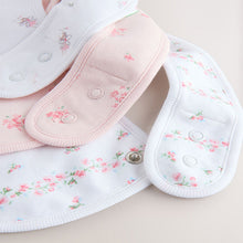 Load image into Gallery viewer, Pink/White Baby Bibs 3 Pack