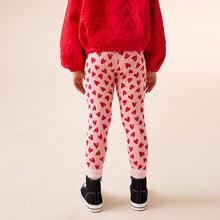 Load image into Gallery viewer, Pink/Red Heart Leggings (3-12yrs)