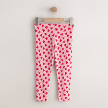 Load image into Gallery viewer, Pink/Red Heart Leggings (3-12yrs)