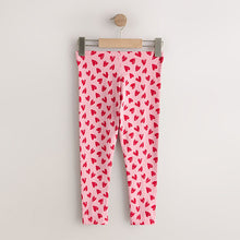 Load image into Gallery viewer, Pink/Red Heart Leggings (3-12yrs)