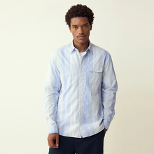 Load image into Gallery viewer, Blue Variegated Stripe Long Sleeve Shirt