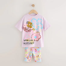 Load image into Gallery viewer, Lilac Purple Floral T-Shirt and Cycle Shorts Set (3-12yrs)
