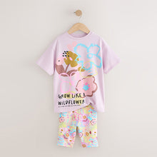 Load image into Gallery viewer, Lilac Purple Floral T-Shirt and Cycle Shorts Set (3-12yrs)