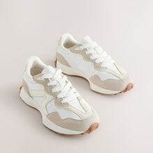 Load image into Gallery viewer, White Lace-Up Lifestyle Trainers