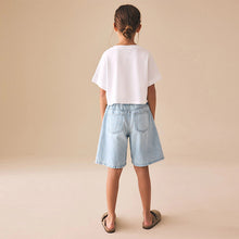 Load image into Gallery viewer, Light Blue Regular Length Jort Shorts (3-12yrs)