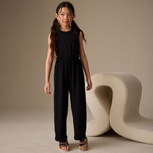 Load image into Gallery viewer, Black Crinkle Jersey Jumpsuit (3-11yrs)
