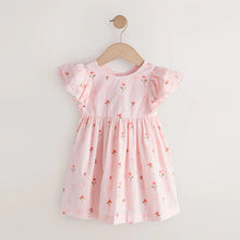 Load image into Gallery viewer, Pink Print Angel Sleeve Dress (3mths-6yrs)