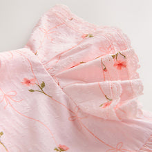 Load image into Gallery viewer, Pink Print Angel Sleeve Dress (3mths-6yrs)