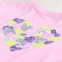 Load image into Gallery viewer, Pink Sequin Heart T-Shirt (3-11yrs)